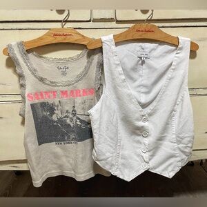 Sale! Bundle White Button-Up Vest, Saint Marks top
